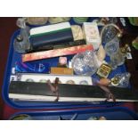 Faceted , Globular and Other Decorative Scent Bottles, perfumes, fans etc:- One Tray