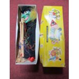 Pelham Puppet 'Wicked Witch', complete original yellow box and instruction leaflet.