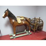 Mid / Late XX Century Papier-Mache or Similar Horse on Wheels, (wheels missing). Approximately 72cms