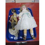 Early XX Century Societe de Fabrication de Bebes et Jouets (SFBJ), Porcelain Headed Doll, stamped