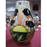 A Moorcroft Pottery Vase, decorated with the (Trial) Sunrise design, shape 117/9, dated 6.11.14,
