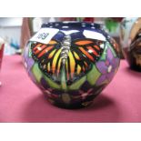 A Moorcroft Pottery Vase, decorated with the Monarch Butterfly design by Emma Bossons, shape 402/