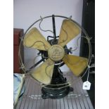 A Circa 1920's G.E.C Desk Fan, cast iron base (rewired).