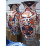 Pair of Late XIX Century Japanese Imari Pottery Vases, of ovoid form 31 cms (1 repaired).