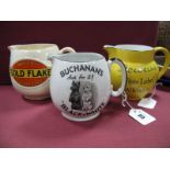 Shelley Advertising Mug, 'Buchanans Ask For It'; "Dewars White Label Whisky" jug black and white