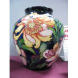 A Moorcroft Pottery Vase, decorated with the (Trial) Asia Peony design by Emma Bossons for the R.H.