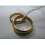 Two 22ct Gold Plain Wedding Bands. (2)