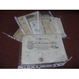 Collection of Late XIX Century Receipts, John Player Nottingham, J.Robinson & Sons printers,