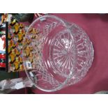 Cut Glass Circular Fruit Bowl, with star and sliced decoration, thumbnail rim, 25.5cm diameter.