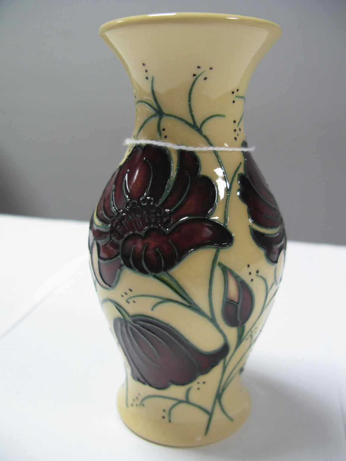 A Moorcroft Pottery Vase, decorated with the Chocolate Cosmos design by Rachel Bishop, shape 226/