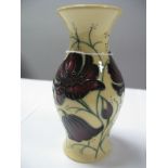 A Moorcroft Pottery Vase, decorated with the Chocolate Cosmos design by Rachel Bishop, shape 226/