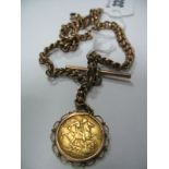 A Fancy Link Albert Chain, of graduated design, to double swivel style clasps (damaged),
