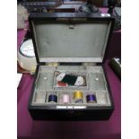 XIX Century Coromandel Sewing Box, the top decorated with Mother of Pearl inlay in the form of