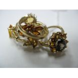 Four Modern 9ct Gold Dress Rings, each claw set. (Four)