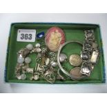Early XX Century Locket Pendants, cameo style brooch, Niello style bangle, Siam bracelet, rings,