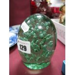 XIX Century Green Glass Dump, with bubble inclusions.