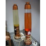 A Virgin Voyager Electric Lava Lamp, copper capped, and another example (2) untested sold for