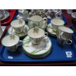 Royal Doulton Tea-Service, "Iris" pattern V.1346 (seventeen pieces):- One Tray