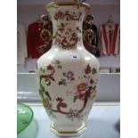 A Large Mason's Ironstone 'Mandalay Red' Twin Handled Vase, of octagonal ovoid form, flared neck, 54