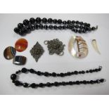 Banded Agate Style Graduated Bead Necklace, further beads, mother of pearl buckle, banded agate