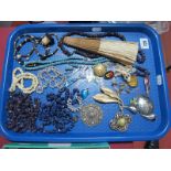 A Mixed Lot of Assorted Costume Jewellery, including hardstone and other bead necklaces, "Siam