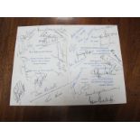 Autographs- Alf Ramsey, Bill Nicholson, Danny Blanchflower, Don Hardisty, Roy Bentley, Jimmy Seed,