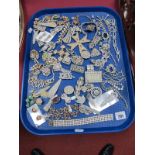 Diamanté and Other Costume Jewellery, including brooches, necklaces, bracelets, etc:- One Tray