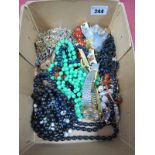 A Mixed Lot of Assorted Costume Jewellery, including beads , chains, earrings, bangle, brooches,