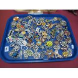 A Mixed Lot of Assorted Costume Brooches, including leaf and floral sprays, etc:- One Tray