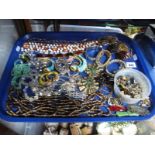 Costume Beads, hair slides, brooches, buckles, etc:- One Tray