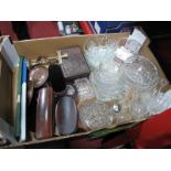 Caithness and Brierley Rose Bowls, other glassware, cherry blossom tin, slide rules, copper