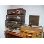 Five Circa 1960's Travel Cases, and a Sohengun auto harp (boxed). (6)