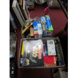 Jigsaws, children's games, chess etc:- Two Boxes