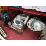 Quantity of Ceramic Plates, Doulton teapot stand etc:- One Box plus Bisto wash bowl, XIX Century