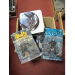 Carded TV Action Figures, including Buffy, Angel, Lord of the Rings, a Danbury Mint "Lord of the