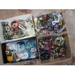 Large Quantity of Costume Jewellery in Four Boxes.