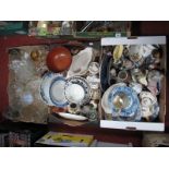 Burleigh Ware Pedestal Bowl, cabinet plate, figurines, blue and white ware vases and other ceramics,