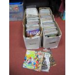 Two Boxes of Approximately 500 Comics by Marvel, DC, Max, Vertigo and Others many in plastic sleeves