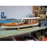 A Very Well Built Wooden Radio Controlled Model of a Lake District Steam Yacht "Sparey", fitted with
