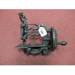Sewing Machine, circa 1900 stamped H611 to bobbin cradle, turned bronze ebonized handle