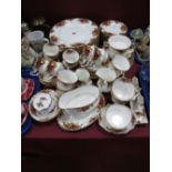A Quantity of Royal Albert Old Country Roses Tea and Dinnerwares, approximately seventy seven