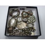 Micromosaic, Scottish Hardstone and Other Brooches, a curb link bracelet, to padlock clasp, oval