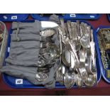 A Quantity of Loose Electroplated Kings Pattern Cutlery, together with other loose flatware