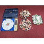 Royal Crown Derby 1128 Imari Pattern Plate, 27cms diameter, Coalport cake plate and slice, two