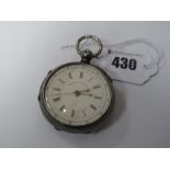 A Hallmarked Silver Cased Openface Chronograph Pocketwatch, the dial with black Arabic and Roman