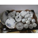 Victoria China Violets Teaware, of approximately fifty two pieces, including teapot (damaged).