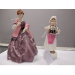 Royal Worcester Figurines, Polly Put The Kettle On 3303, and First Dance 3629 modelled by F.G.