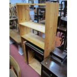 Pine Bookshelves, single draw table. (2)