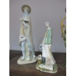 Dipa Valencia Pottery Figure, of Axeman, 40.5cms high, and Ingles figure of lady.