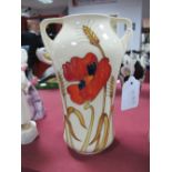 A Moorcroft Pottery Vase, decorated with the Harvest Poppy design by Emma Bossons, shape 375/7,